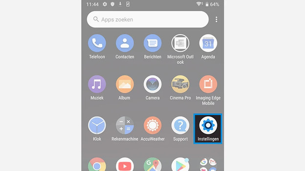 1. Ga naar 'Instellingen'