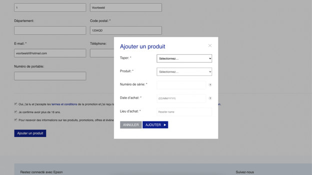 Ajouter une imprimante Epson