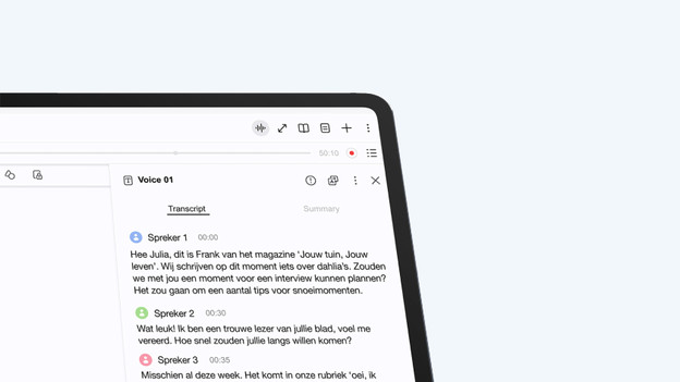 Audio opnames vertalen en samenvatten