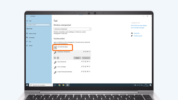 Regio en taal instellingen op Windows 10. 