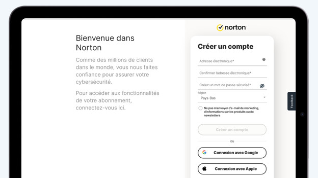 Créer un compte Norton