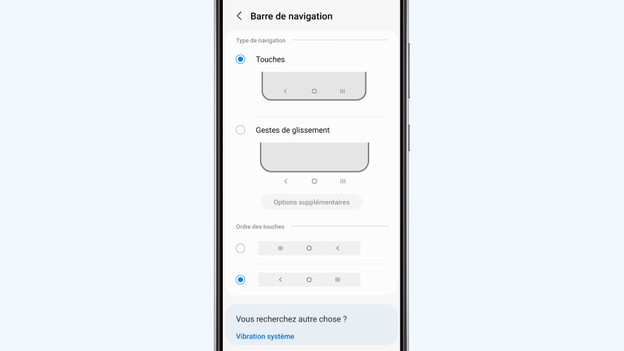 Barre de navigation smartphone Samsung