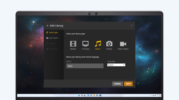 Create libraries in Plex