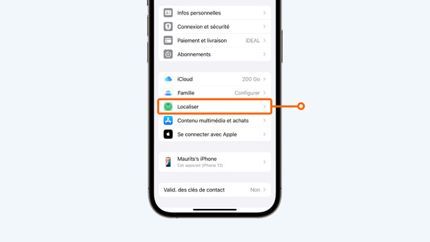 Sélectionnez « Localiser ».