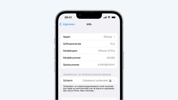 Scherm onbekend onderdeel