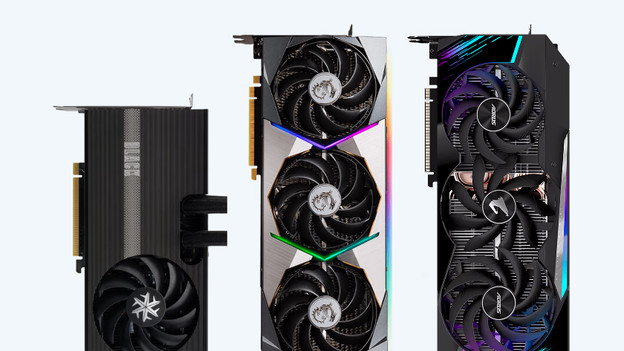 3 cartes graphiques LHR différentes côte à côte