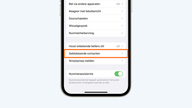 Tap 'Blocked contacts'