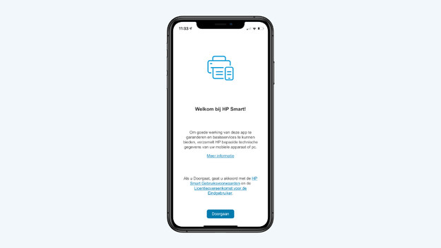HP Smart app start scherm