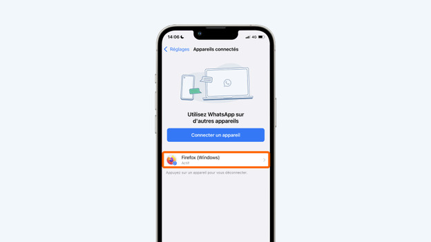 Appuyez sur l'appareil que vous souhaitez déconnecter.