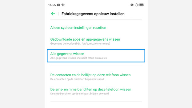Alle gegevens wissen