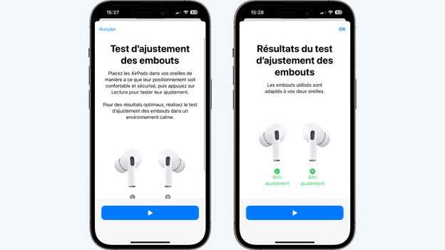 Test d'ajustement des AirPods Pro