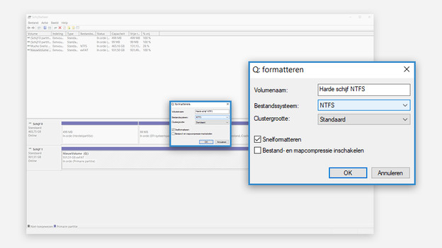 harde schijf formatteren of SSD formatteren in Windows