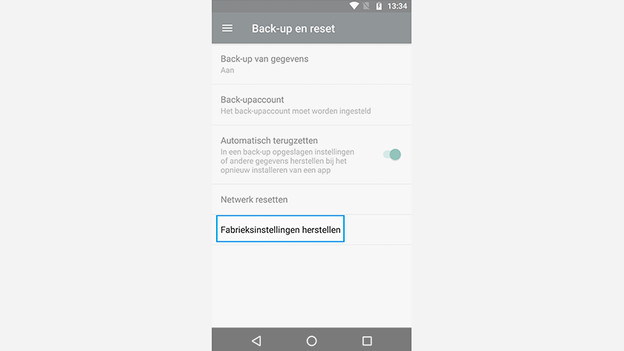 Réinitialisation Motorola restaurer les paramètres d'usine