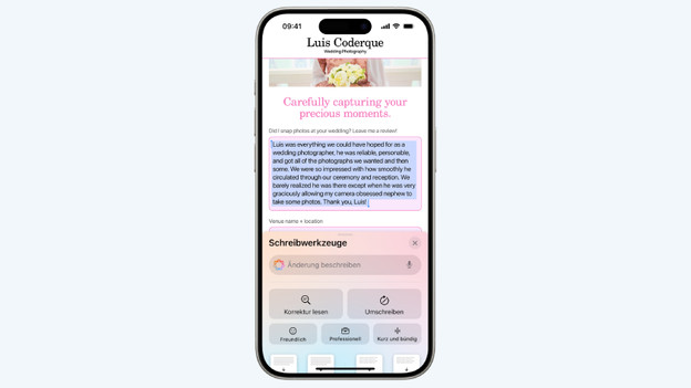 Apple Intelligence schrijfhulp