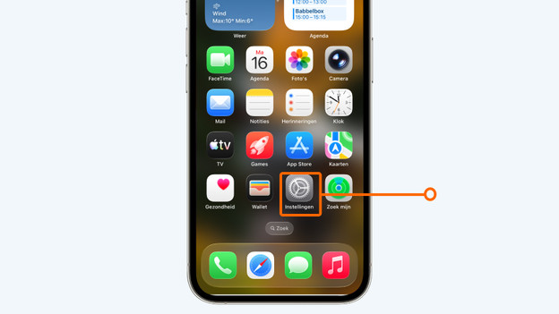 Ga naar instellingen
