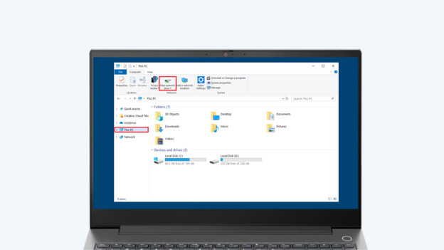 netwerkmap maken windows verkenner