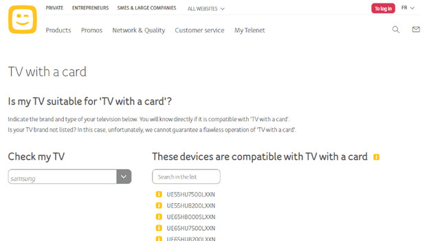 Search for Telenet TV