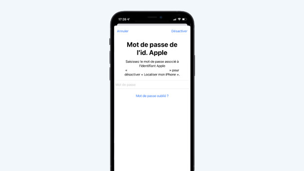 5. Saisissez le mot de passe de votre identifiant Apple.