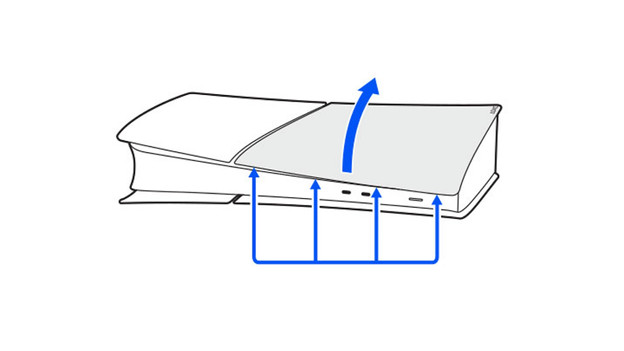 Lift the cover of the PS5 Slim