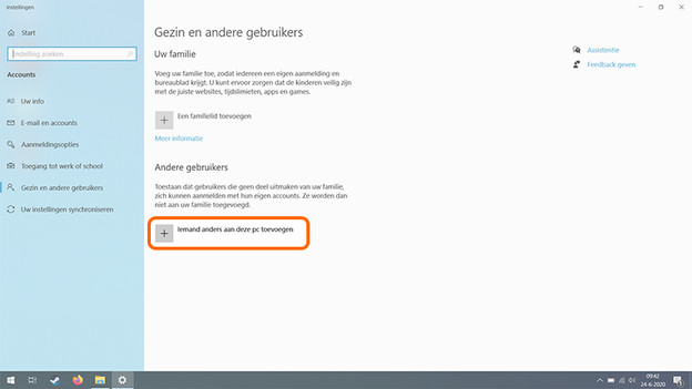Ajouter d'autres utilisateurs au PC sur Windows 10.