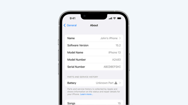 Battery unknown part