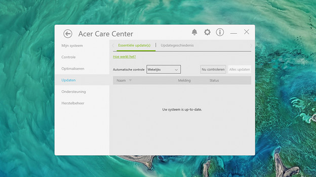 Controlleer op updates. 