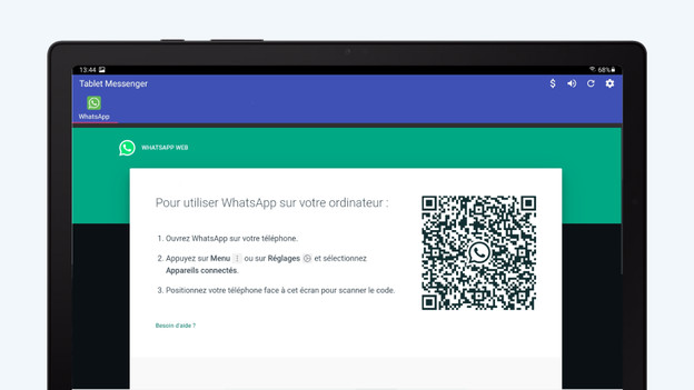 Vous verrez apparaitre un écran avec un code QR.