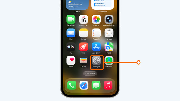 réglages iPhone