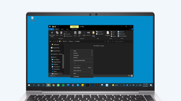 Paste the photos in a folder