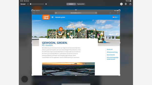 Une capture d'écran sur iPad prise avec un Apple Pencil.