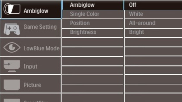 Philips Ambiglow menu