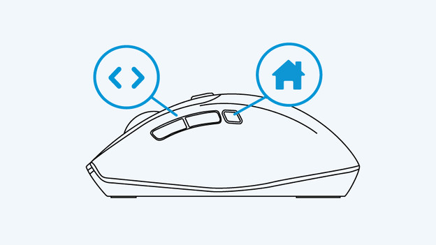 Navigate with the thumb buttons