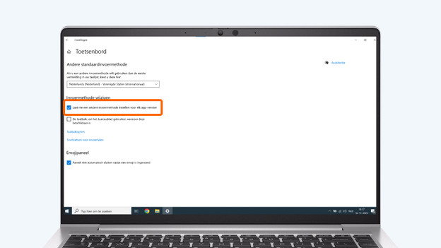 Toetsenbord instellingen per venster instellen