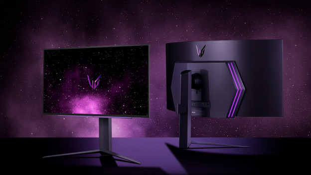 LG UltraGear gaming monitor front and back