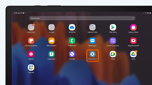 Accédez aux paramètres