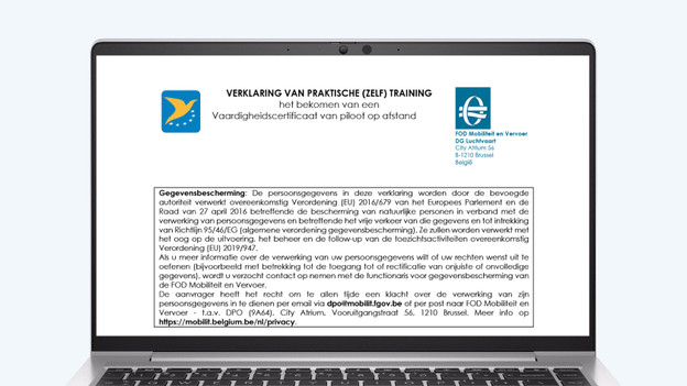 Verklaring dronebewijs Belgie
