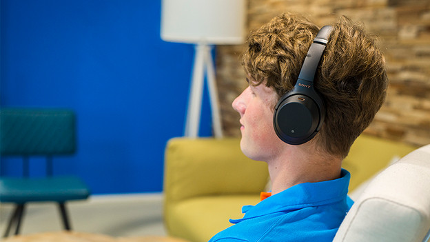 Headphones in living room