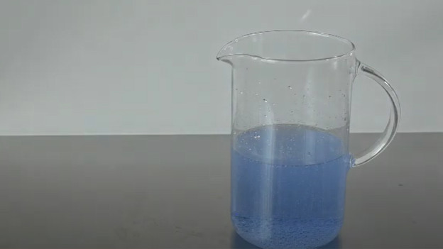 Fill a measuring cup with 500ml of water and add 3 descaling tablets