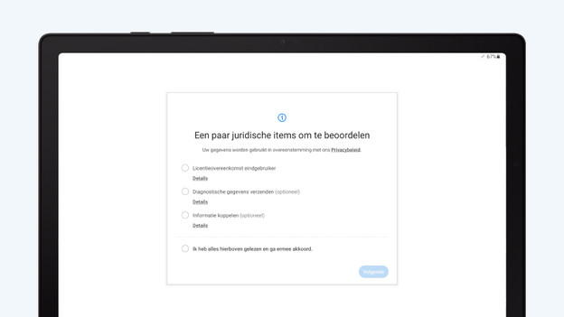 Samsung tablet installatie