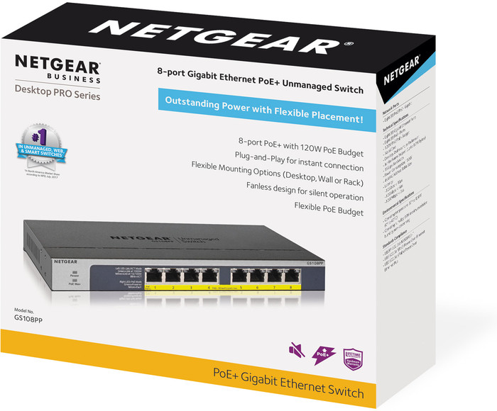 Netgear GS108PP packaging