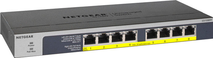Netgear GS108PP left side