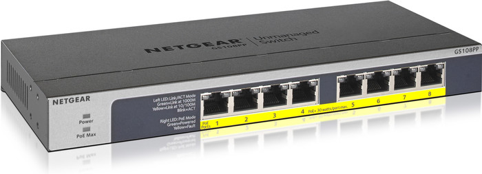 Netgear GS108PP left side