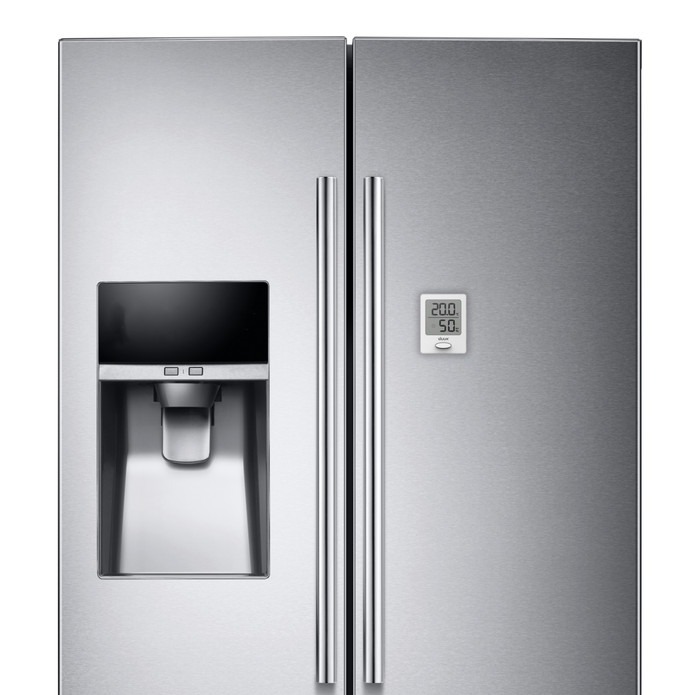 Duux Sense Hygrometer en Thermometer Wit product in gebruik