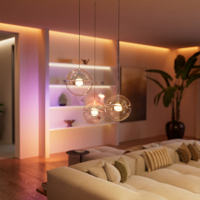 Philips Hue Bedrade Wandschakelaarmodule voor Niet Slimme Lampen 2 Kanalen product in gebruik