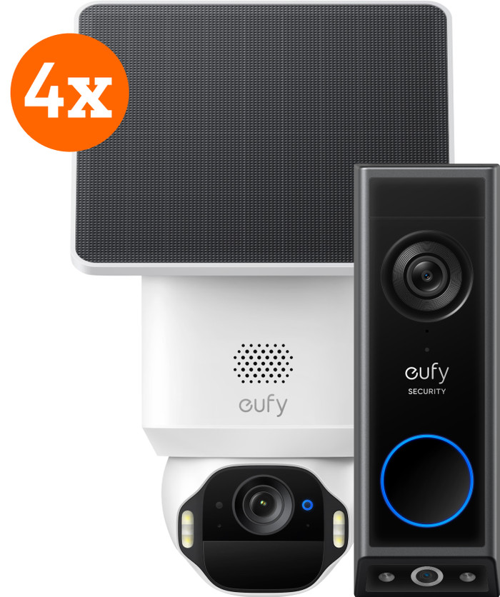 Eufy SoloCam E42 4-Pack + Video Doorbell E340 Main Image