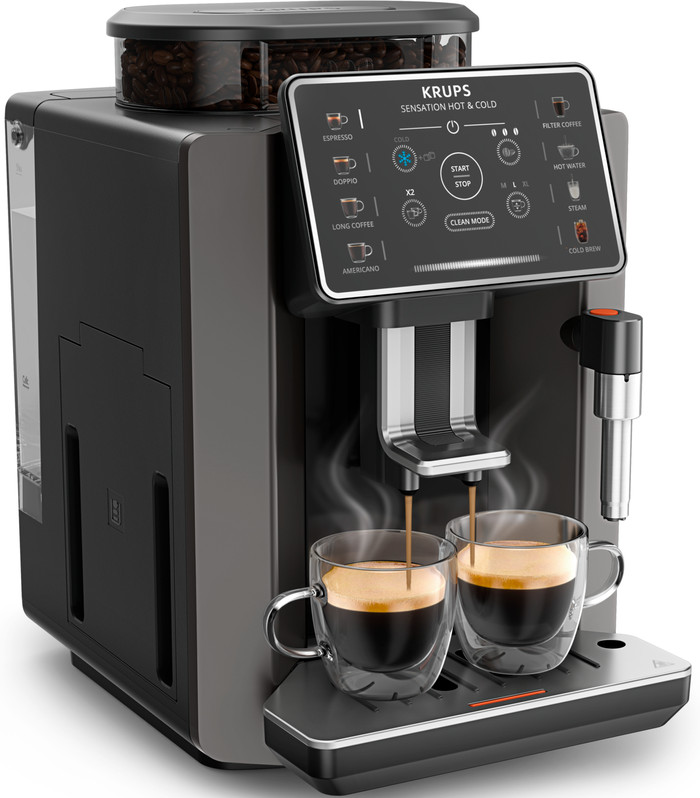 Krups Sensation Hot & Cold EA913H Zwart linkerkant