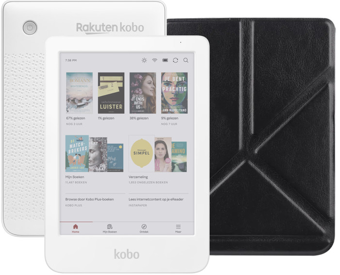 Kobo Clara Colour Wit + BlueBuilt Book Case Zwart Main Image
