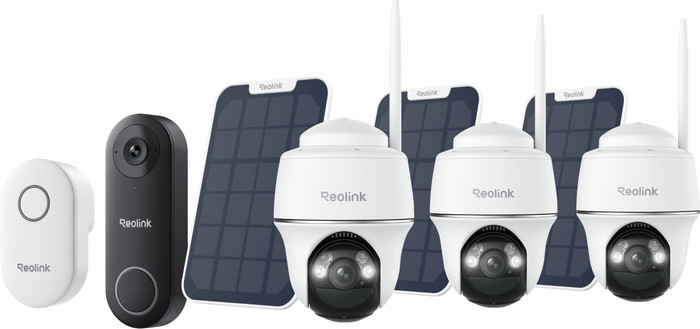 Reolink Argus B430 3-Pack + Solar Panel + D340W + Chime Main Image