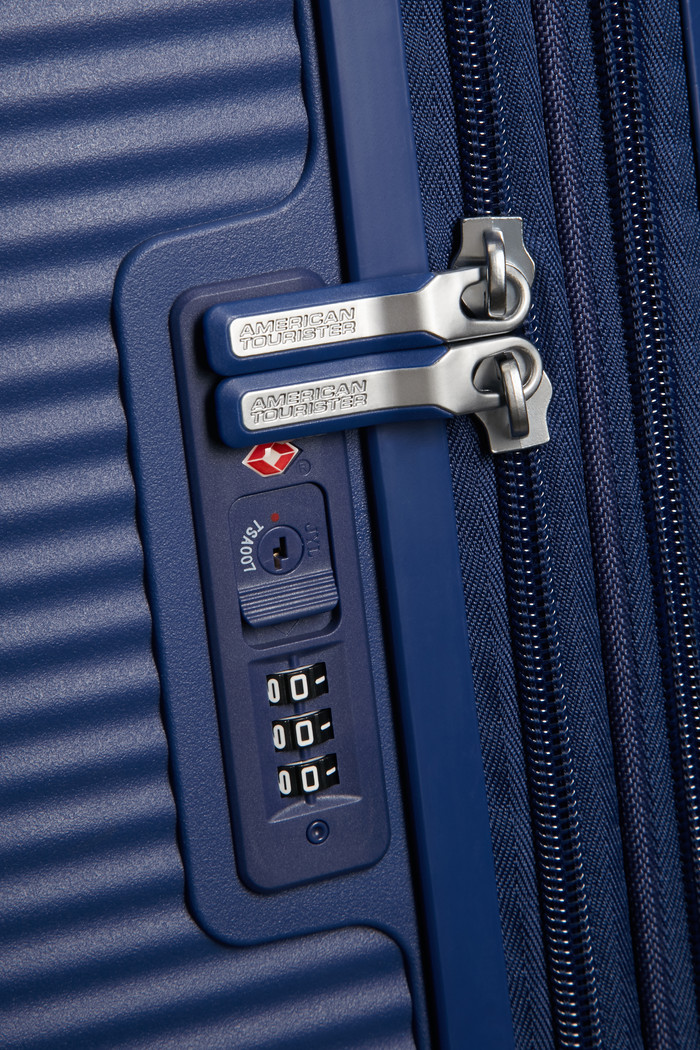 American Tourister Soundbox Expandable Spinner 77cm Midnight Navy detail