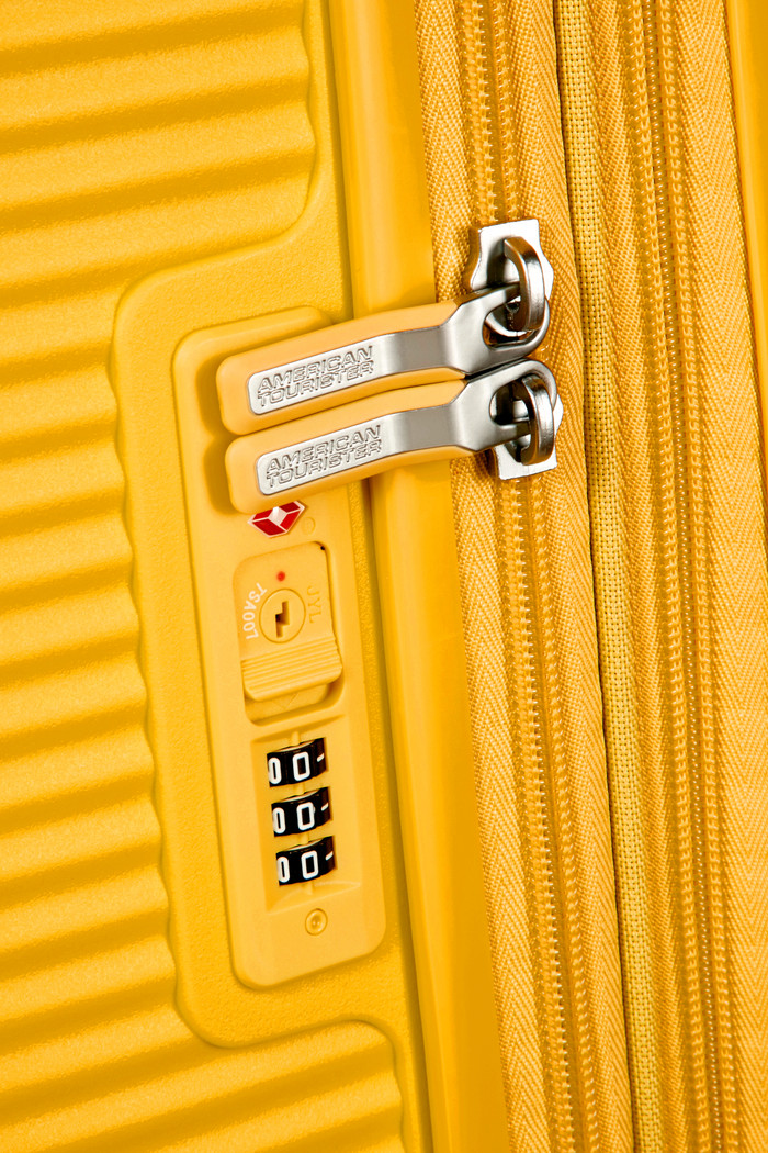 American Tourister Soundbox Expandable Spinner 55cm Golden Yellow null